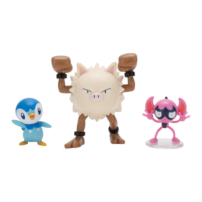 Pokémon PKW4088 - Battle Figure Set - Bähmon, Plinfa, Rasaff, offizielles Figuren Set