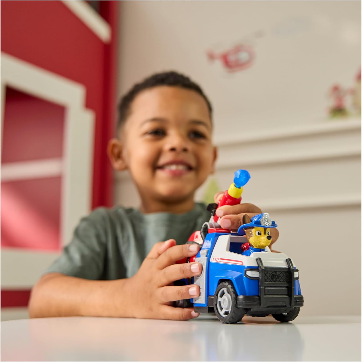 Paw Patrol Fire Rescue: Chase Rescue Fire Cruiser with Action Figure, Projectile Launcher, and Toy Truck, Kids Toys for Boys and Girls Ages 3 and Up