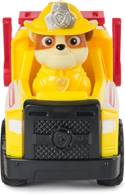 Paw Patrol Fire Rescue: Rubble Rescue Fire Dump Truck with Action Figure, Projectiles, and Toy Truck, Kids Toys for Boys and Girls Ages 3 and Up
