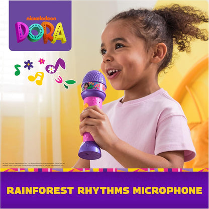 DORA, Rainforest Rhythms Microphone with Music, Sound Fx and Bilingual Phrases, Kids Toys for Girls and Boys Ages 3 and Up