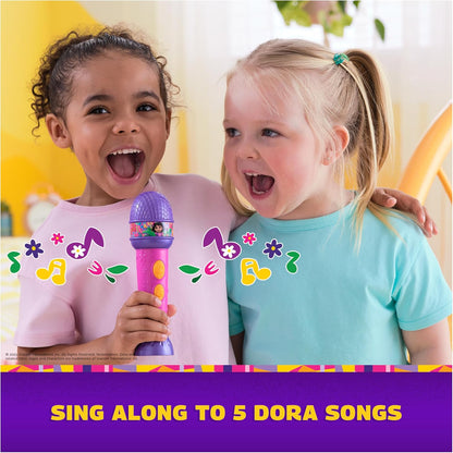 DORA, Rainforest Rhythms Microphone with Music, Sound Fx and Bilingual Phrases, Kids Toys for Girls and Boys Ages 3 and Up