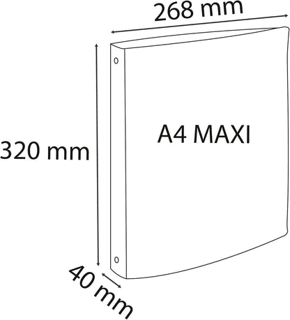 Exacompta - Ref 54470E - Pack of 4 Skandi semi-Rigid Binders - Recycled PP - 2 Round Rings - 40mm Spine - External Size: 32x27cm - Format to File A4 Maxi - 4 Assorted Colours