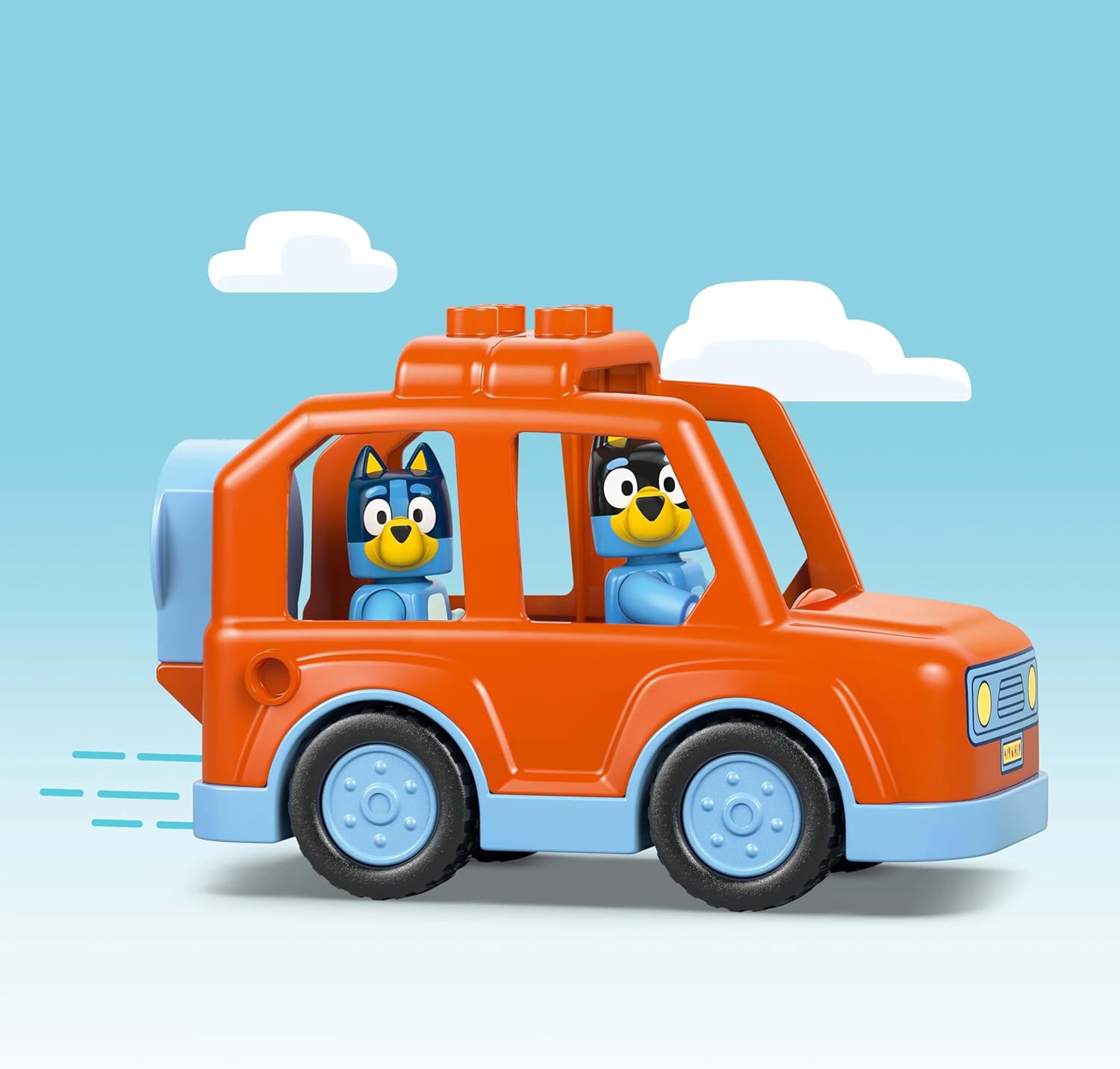 LEGO DUPLO Bluey: Ice Cream Trip with Bluey - Educational Motor Skills Toy for Toddlers, with a Toy Car and Ice Cream Stand, plus 2 Figures incl. Bandit - Gift for 2+ Year Old Girls & Boys - 10458