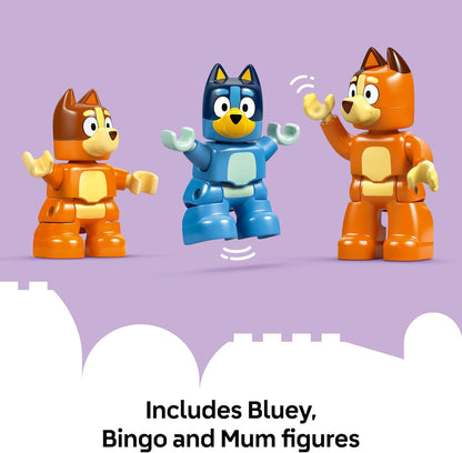 LEGO DUPLO Bluey: Bluey's Family House with Memory Game - Learning Toy for Toddlers - incl. 3 Figures, Opening Windows & a Board Game - Gift for 3+ Year Old Girls & Boys - 10459