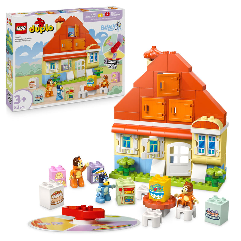 LEGO DUPLO Bluey: Casa della Famiglia di Bluey con Gioco di Memoria 10459