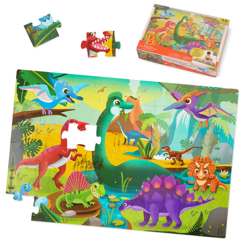 B. toys Floor 48-delige dinosaurus puzzel voor kinderen - educatief & ontwikkelingsspeelgoed - 3 jaar + - Gigantic Jigsaw-dinosaurus (Branford BX220Z