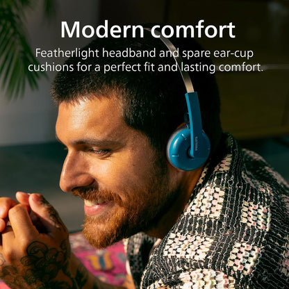 Philips CENTURY 2000 Series Wireless On-Ear Headphones TAH2000TL/00 “The Ringo” | Retro Bluetooth 5.4 Headphones with 26h Play Time, Multipoint, Mic, On-Ear Controls & Spare Cushions