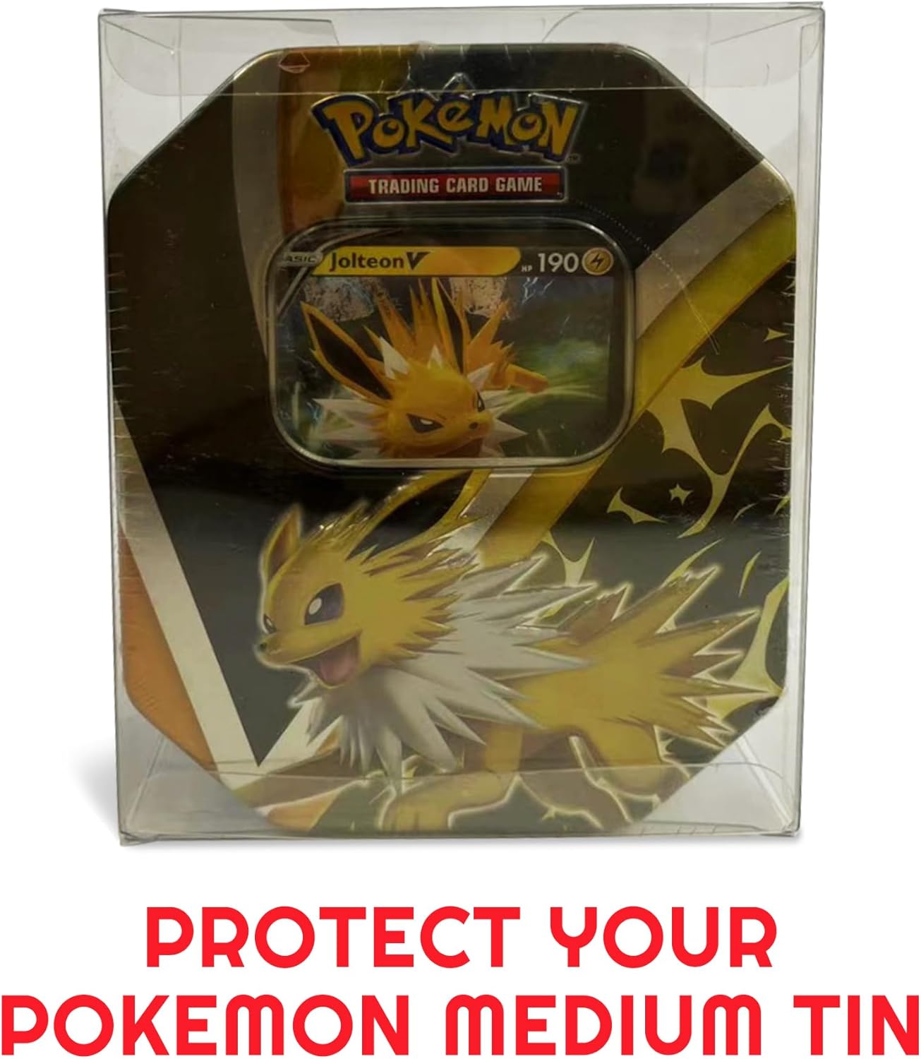 EVORETRO Plastic Display Case Protector for Pokemon Medium Tin Packaging - 5-Pack 0.40 mm Thick Archival Grade, Clear Transparent Protective Cases, Stackable, Custom Fit for Easy Setup and Storage