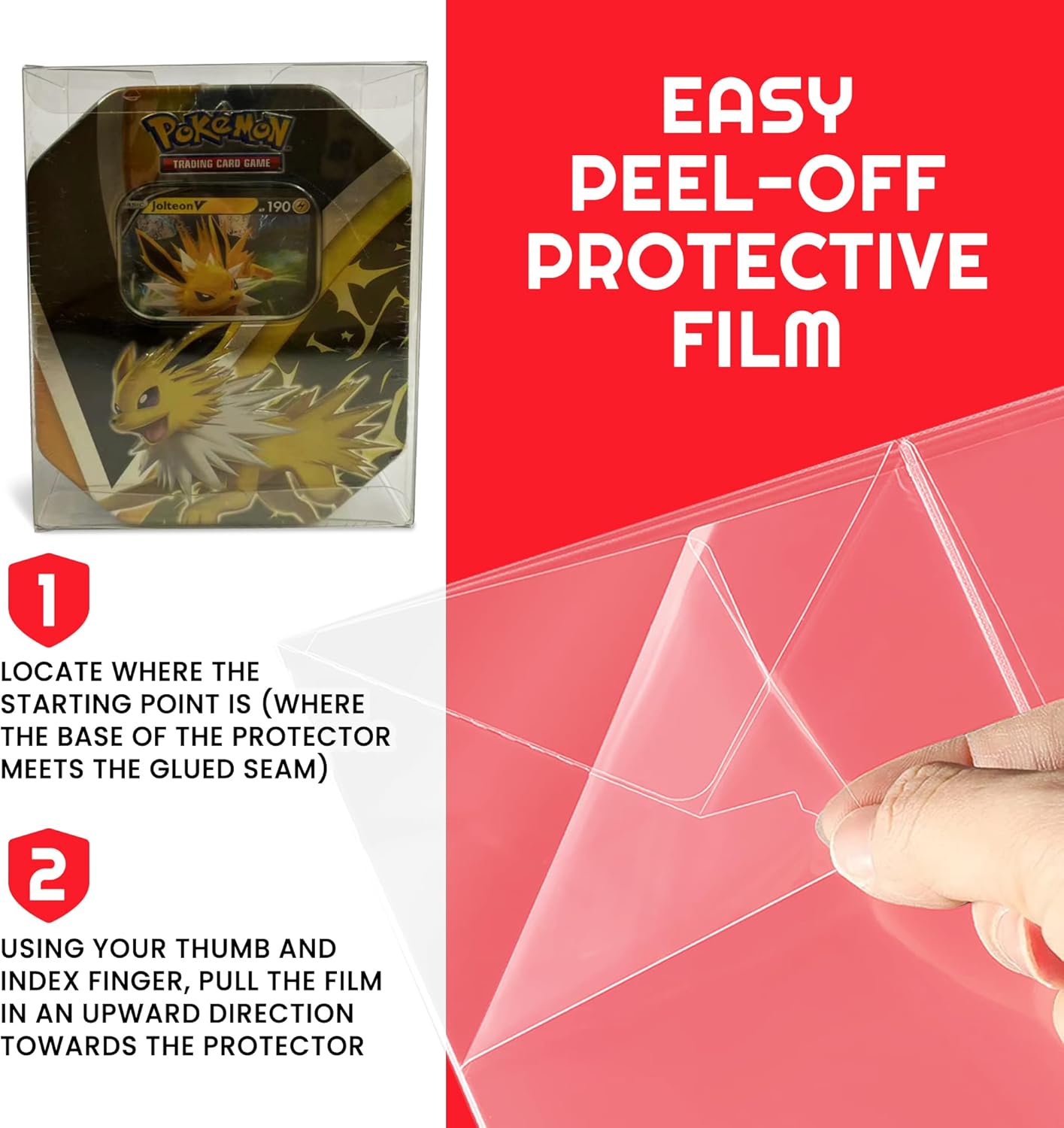 EVORETRO Plastic Display Case Protector for Pokemon Medium Tin Packaging - 5-Pack 0.40 mm Thick Archival Grade, Clear Transparent Protective Cases, Stackable, Custom Fit for Easy Setup and Storage