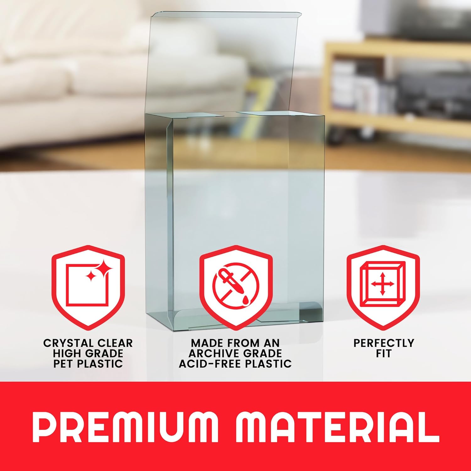 EVORETRO Plastic Display Case Protector for Pokemon Medium Tin Packaging - 5-Pack 0.40 mm Thick Archival Grade, Clear Transparent Protective Cases, Stackable, Custom Fit for Easy Setup and Storage