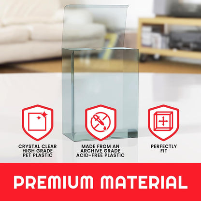EVORETRO Plastic Display Case Protector for Pokemon Medium Tin Packaging - 5-Pack 0.40 mm Thick Archival Grade, Clear Transparent Protective Cases, Stackable, Custom Fit for Easy Setup and Storage