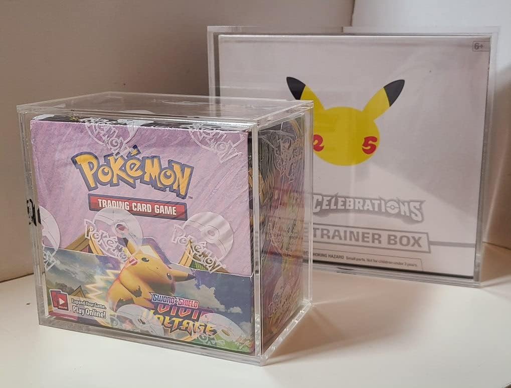 EVORETRO Acrylic Display Case Protector for Pokemon Booster Box - 1-Pack with Sliding Lid, Anti-UV Acrylic Case Protector Stackable. Keep Your Collection in Mint Condition.