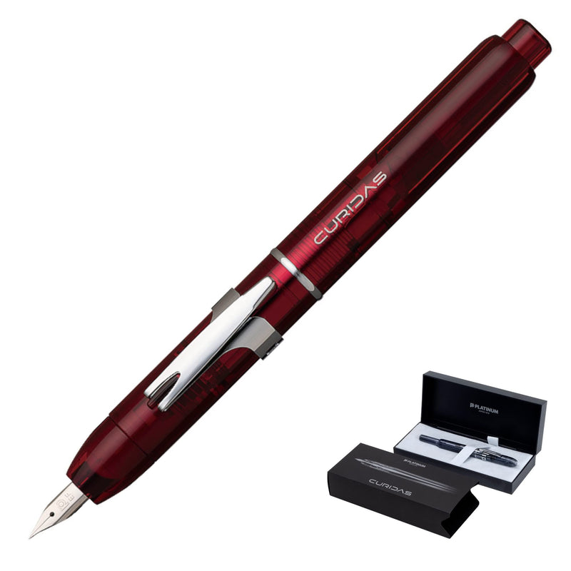Platinum Curidas PKN7000-77F Fountain Pen/F Fine/Retractable/Red/Handmade/with Gift Box/Fountain Pen