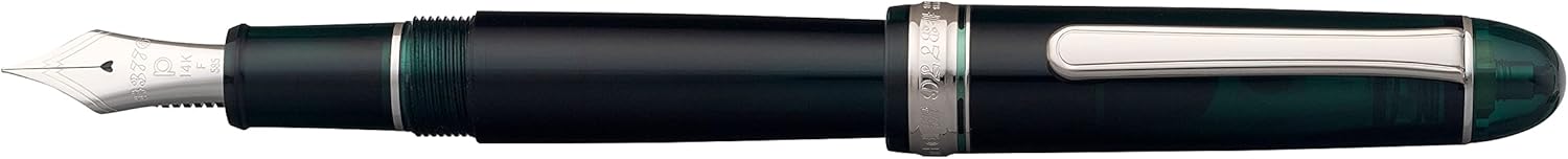 PLATINUM Japanese Fountain Pen #3776 Century Rhodium Laurel Green UEF/Green / 0.18-0.24 mm/Handmade / 14 Karat Gold Nib/with Gift Box/Fountain Pen