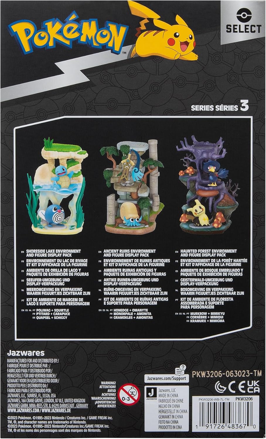 Jazwares - Pokemon Environment Figuren Set - Poliwag & Squirtle
