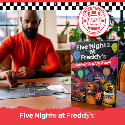 Funko Games - Five Nights at Freddy's - Overleven tot 06:00 - Spel, Griezelig Strategisch Bordspel Voor Volwassenen & Kinderen vanaf 8 jaar, Gezelschapsspel met Freddy Fazbear, 1 tot 2 Spelers