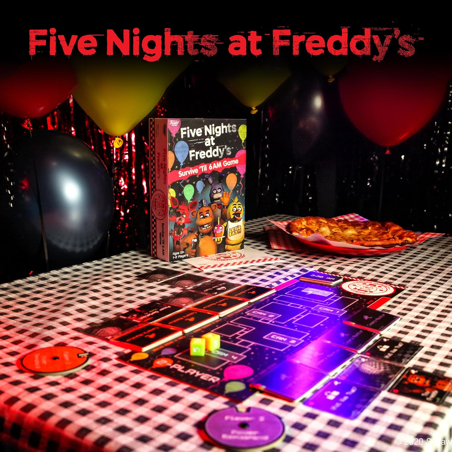 Funko Games - Five Nights at Freddy's - Overleven tot 06:00 - Spel, Griezelig Strategisch Bordspel Voor Volwassenen & Kinderen vanaf 8 jaar, Gezelschapsspel met Freddy Fazbear, 1 tot 2 Spelers
