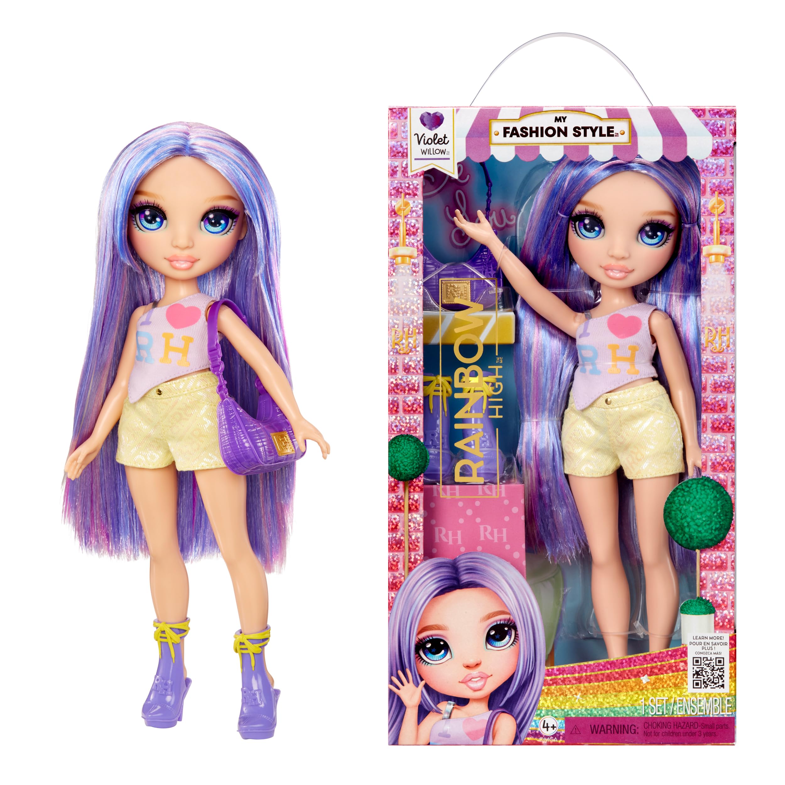 Rainbow High My Fashion Style Doll - Violet - 28cm Purple Fashion Doll with Statement Outfit and Stylish Handbag, Play, Posable, Collectable, For Children Ages 4 to 12+