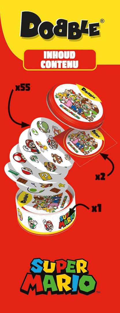 Asmodee - Dobble: Super Mario – Gesellschaftsspiele – Kartenspiel – Spiel für Kinder, Erwachsene und Familie – Schnelligkeit und Beobachtung – ab 6 Jahren – 2 bis 8 Spieler – 15 Minuten –