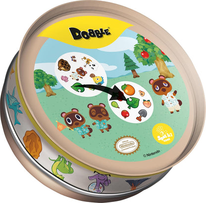 Asmodee - Dobble Animal Crossing - Fun Familie Kartenspiel - Schnelle Beobachtung Spiel - 15 Min Spielzeit - 2-8 Spieler - Alter 4 und älter - Dosen-Box & 55 Karten