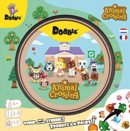 Asmodee - Dobble Animal Crossing - Fun Familie Kartenspiel - Schnelle Beobachtung Spiel - 15 Min Spielzeit - 2-8 Spieler - Alter 4 und älter - Dosen-Box & 55 Karten