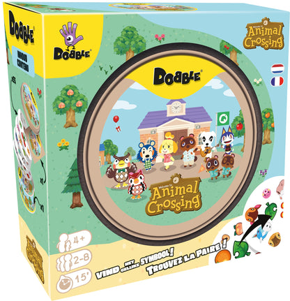 Asmodee - Dobble Animal Crossing - Fun Familie Kartenspiel - Schnelle Beobachtung Spiel - 15 Min Spielzeit - 2-8 Spieler - Alter 4 und älter - Dosen-Box & 55 Karten