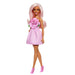 Barbie Fashionistas Doll #238 with Pastel Pink Hair Wearing Strapless Dress with Rose Bodice, Pearly Barrette Accessory and Strappy Pink Heels