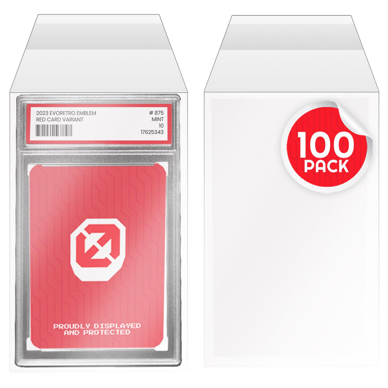 EVORETRO PSA Slab Protector Sleeves – 100 Pack Resealable PSA Graded Card Sleeves, Premium Acid-Free Team Bags for Trading Cards, Archival-Safe, Crystal Clear Card Slab Protection