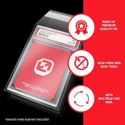 EVORETRO PSA Slab Protector Sleeves – 100 Pack Resealable PSA Graded Card Sleeves, Premium Acid-Free Team Bags for Trading Cards, Archival-Safe, Crystal Clear Card Slab Protection