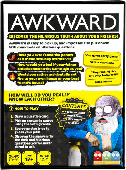 Snap Finger Click Awkward: Controversial Party Game | Card Game For Ages 17+ Adults | Get To Know Your Friends by Answering Some Awkward Questions | Ideal for a Fun Games Night