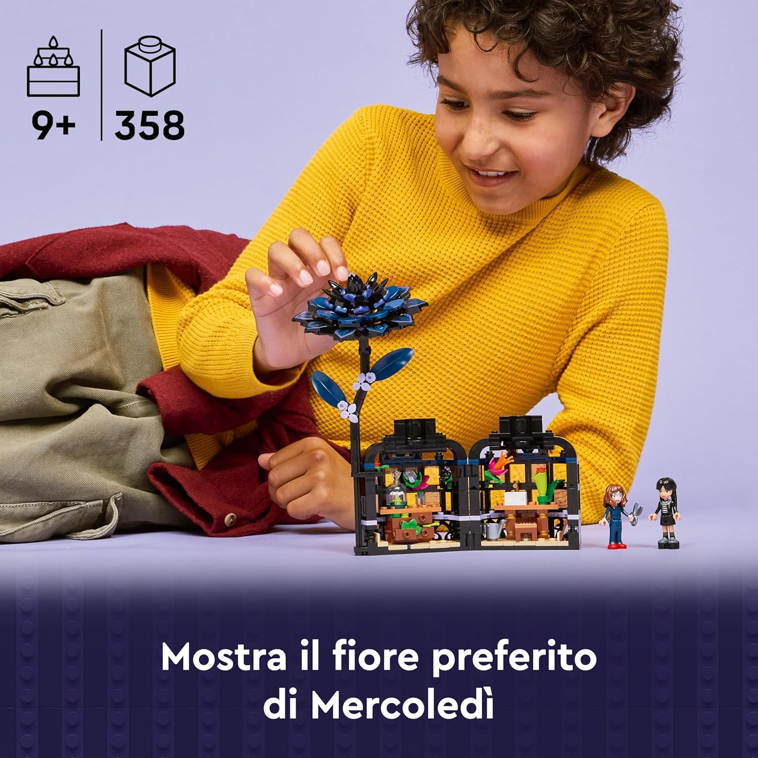 LEGO Wednesday Black Dahlia Flower Toy - Opening Play and Display Model with 2 Mini Dolls & Accessories - Gift for 9+ Year Old Girls, Boys & TV Show Fans - 76784