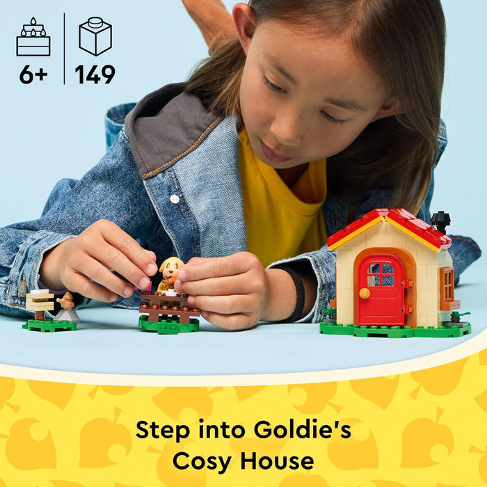 LEGO Animal Crossing Goldie's Cosy House Toy - incl. a Minifigure, Piano & Picnic Table plus Toy Food Accessories - Gaming Gift for 6+ Year Old Girls, Boys & Fans - 77058
