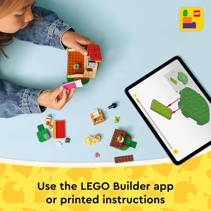 LEGO Animal Crossing Goldie's Cosy House Toy - incl. a Minifigure, Piano & Picnic Table plus Toy Food Accessories - Gaming Gift for 6+ Year Old Girls, Boys & Fans - 77058