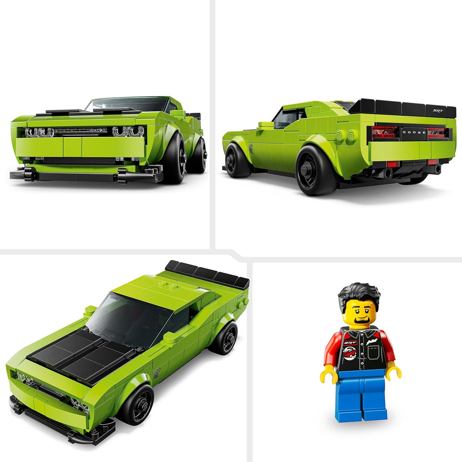 LEGO Speed Champions Dodge Challenger SRT Hellcat Sports Car Toy - Car Model Kit with a Driver Minifigure - Birthday Gift for 9+ Year Old Boys - 77237