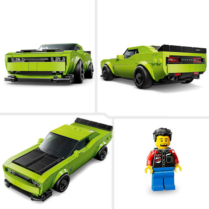 LEGO Speed Champions Dodge Challenger SRT Hellcat Sports Car Toy - Car Model Kit with a Driver Minifigure - Birthday Gift for 9+ Year Old Boys - 77237