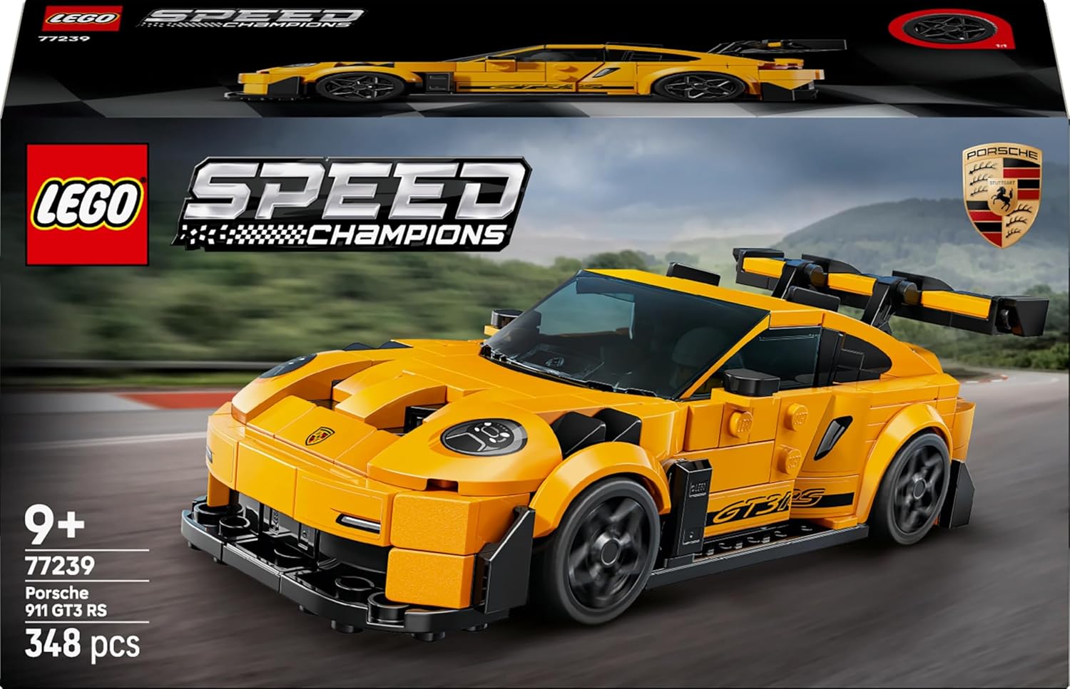LEGO Speed Champions Porsche 911 GT3 RS Super Car Toy - Car Model Kit with a Driver Minifigure - Birthday Gift for 9+ Year Old Boys - 77239