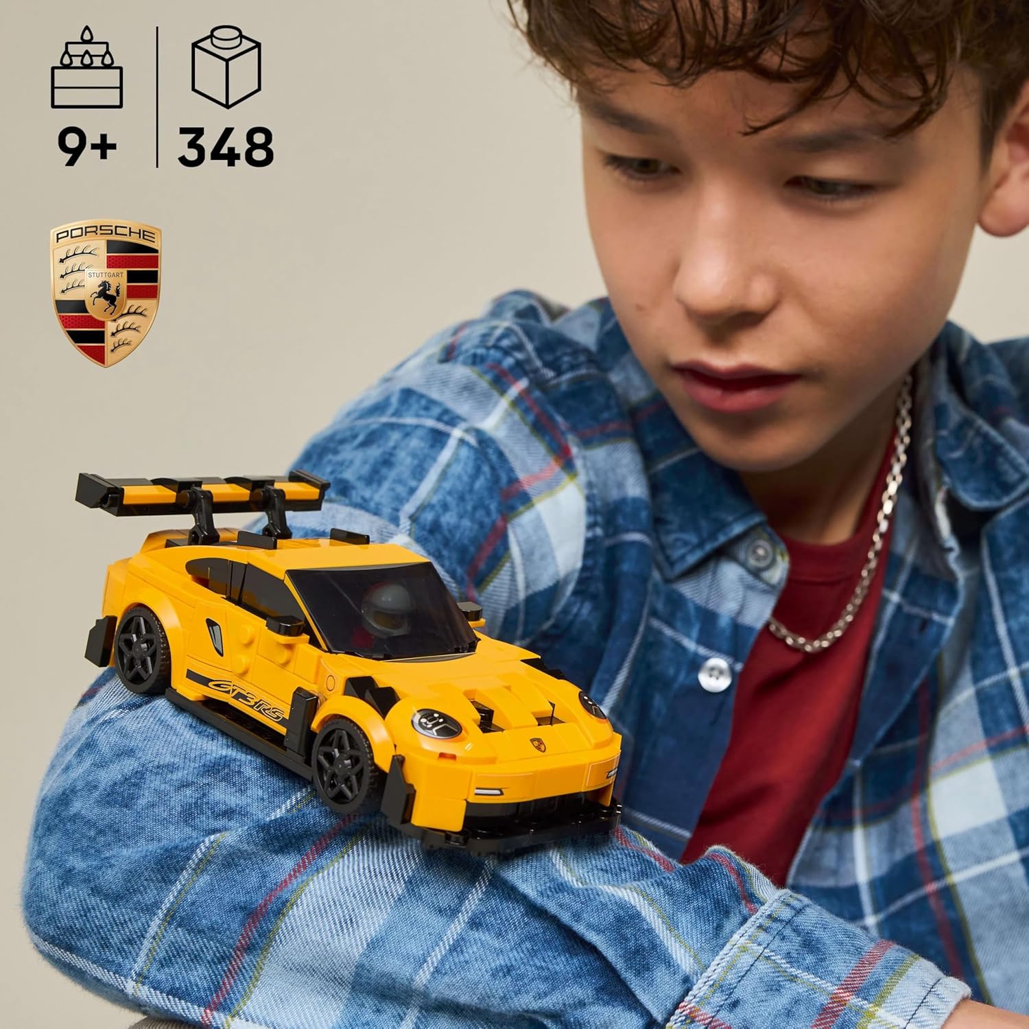 LEGO Speed Champions Porsche 911 GT3 RS Super Car Toy - Car Model Kit with a Driver Minifigure - Birthday Gift for 9+ Year Old Boys - 77239