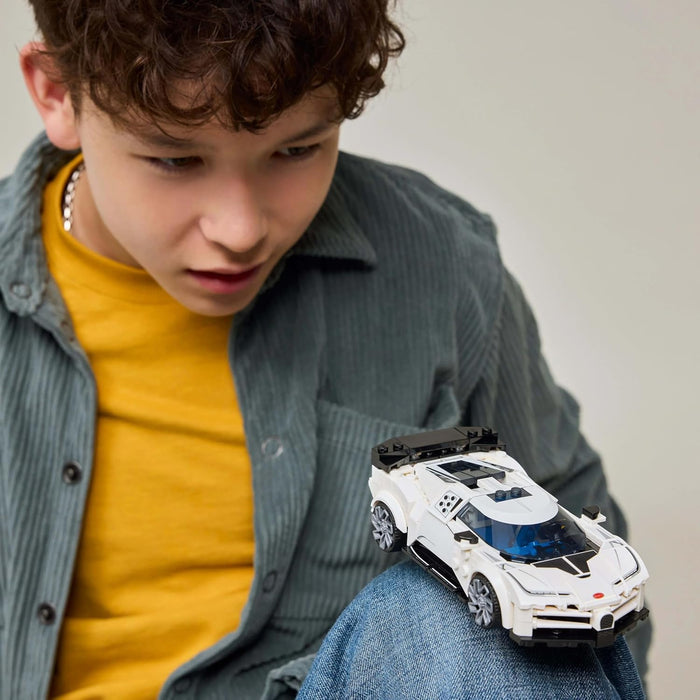 LEGO Speed Champions Bugatti Centodieci Hyper Sports Car Toy - Car Model Kit with a Driver Minifigure - Birthday Gift for 9+ Year Old Boys - 77240