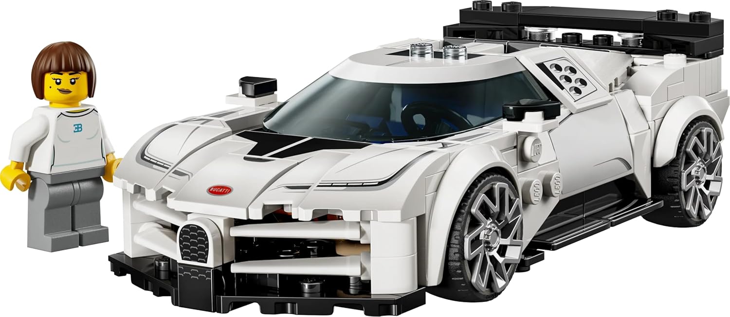 LEGO Speed Champions Bugatti Centodieci Hyper Sports Car Toy - Car Model Kit with a Driver Minifigure - Birthday Gift for 9+ Year Old Boys - 77240