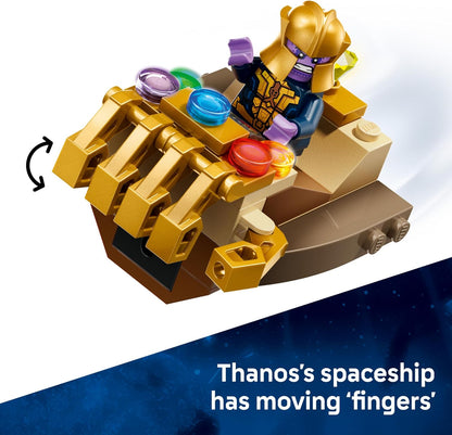 LEGO ǀ Marvel Captain America vs. Thanos - Avengers Building Toy with a Jet Plane & 2 Minifigures with Accessories incl. Cap's Shield - Super Hero Gift for 4+ Year Old Boys - 76319