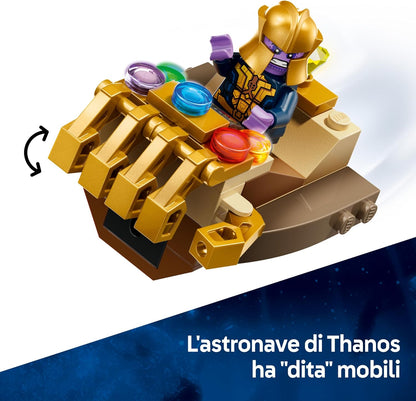 LEGO ǀ Marvel Captain America vs. Thanos - Avengers Building Toy with a Jet Plane & 2 Minifigures with Accessories incl. Cap's Shield - Super Hero Gift for 4+ Year Old Boys - 76319