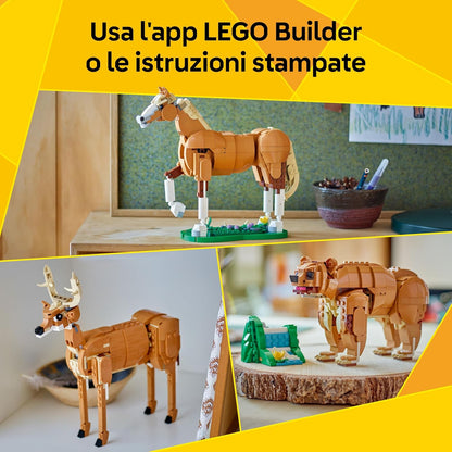 LEGO Creator 3in1 Beautiful Horse Toy - Animal Figure Transforms into a Bear or a Deer Model - Creative Gift for 9+ Year Old Girls & Boys - 31166