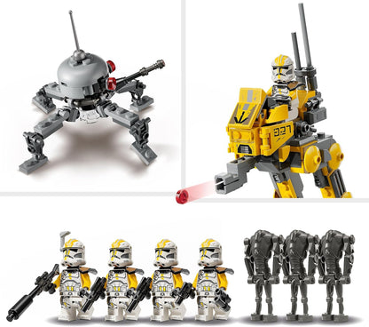 LEGO Star Wars 75431 327th Star Corps Clone Troopers Battle Pack - Collectible Toy incl. 4 Minifigures, 3 Battle Droid Figures & an AT-RT - Gift for 7+ Year Old Boys & Revenge of the Sith Fans