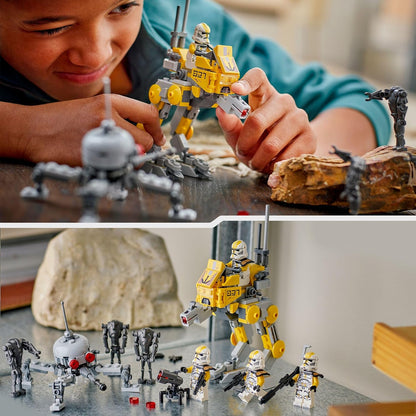 LEGO Star Wars 75431 327th Star Corps Clone Troopers Battle Pack - Collectible Toy incl. 4 Minifigures, 3 Battle Droid Figures & an AT-RT - Gift for 7+ Year Old Boys & Revenge of the Sith Fans