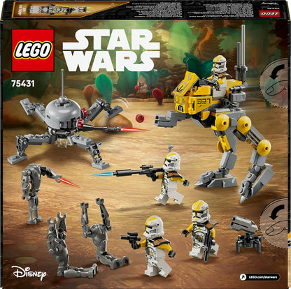 LEGO Star Wars 75431 327th Star Corps Clone Troopers Battle Pack - Collectible Toy incl. 4 Minifigures, 3 Battle Droid Figures & an AT-RT - Gift for 7+ Year Old Boys & Revenge of the Sith Fans