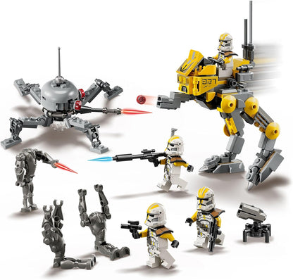 LEGO Star Wars 75431 327th Star Corps Clone Troopers Battle Pack - Collectible Toy incl. 4 Minifigures, 3 Battle Droid Figures & an AT-RT - Gift for 7+ Year Old Boys & Revenge of the Sith Fans
