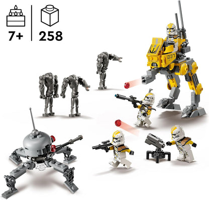 LEGO Star Wars 75431 327th Star Corps Clone Troopers Battle Pack - Collectible Toy incl. 4 Minifigures, 3 Battle Droid Figures & an AT-RT - Gift for 7+ Year Old Boys & Revenge of the Sith Fans