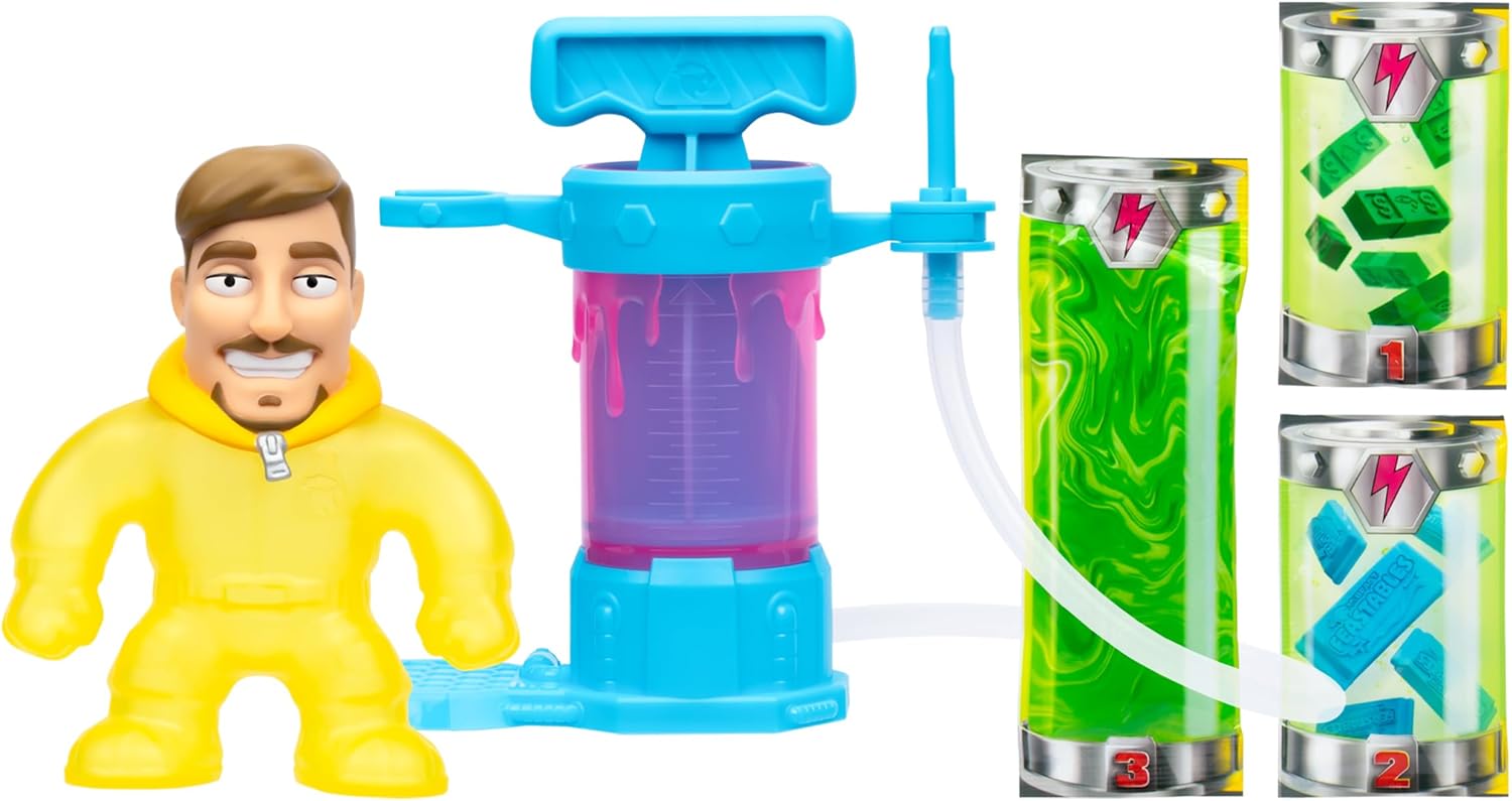 MRBEAST LAB Make Your Own Stretchy, Goo Filled MrBeast With The Creation Station, With 3 Unique Goo Fillings, Mix, Fill & Create Your Own Stretchy MrBeast Action Figure Again And Again