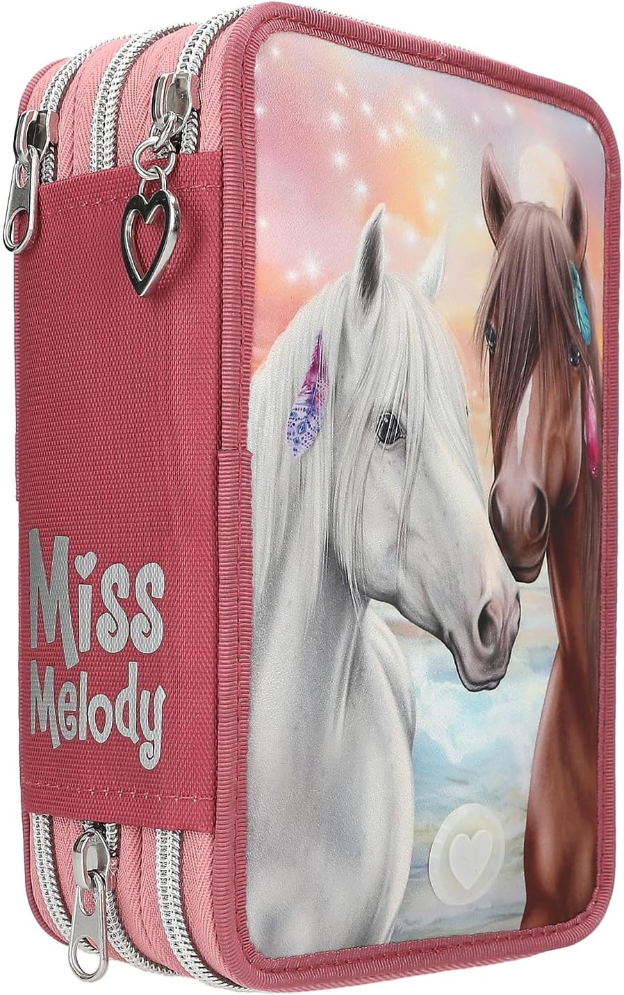 Miss Melody - Triple Pencil Case Led - Rust-Colored