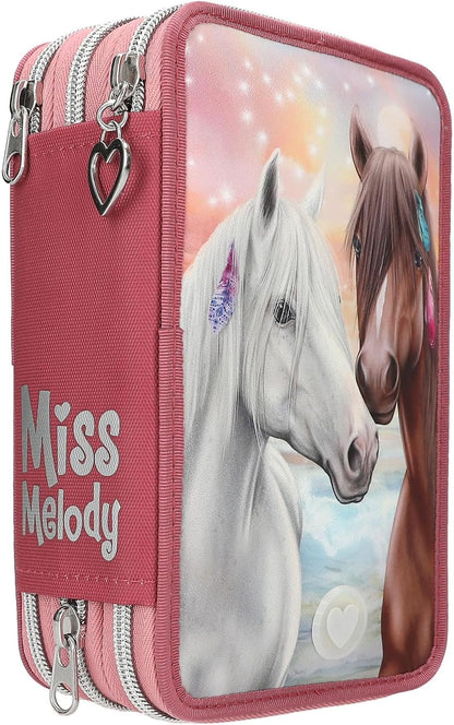 Miss Melody - Triple Pencil Case Led - Rust-Colored